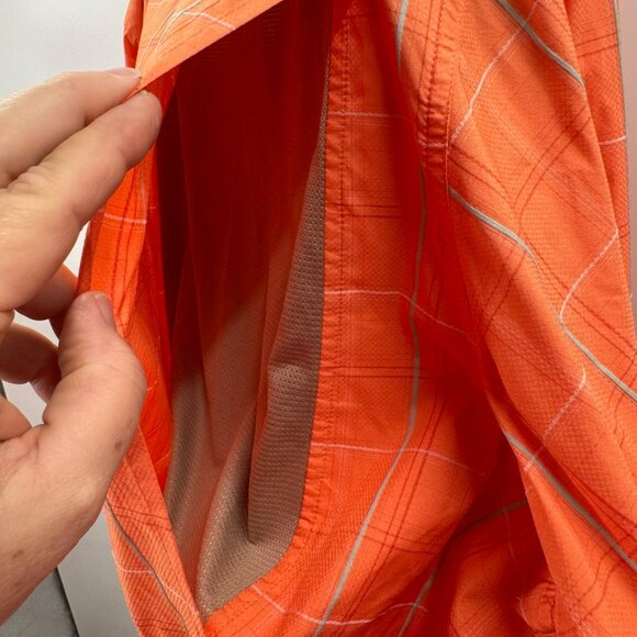 Under Armour Mens 2XL Long Sleeve Orange Plaid HeatGear Loose Fit Shirt - Picture 5 of 8